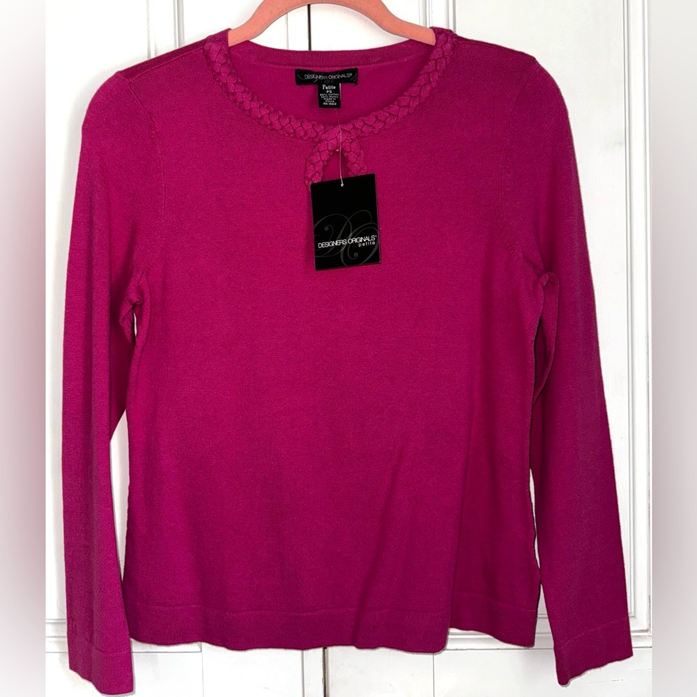 Designers Originals Pink Magenta Knit Sweater Top NWT